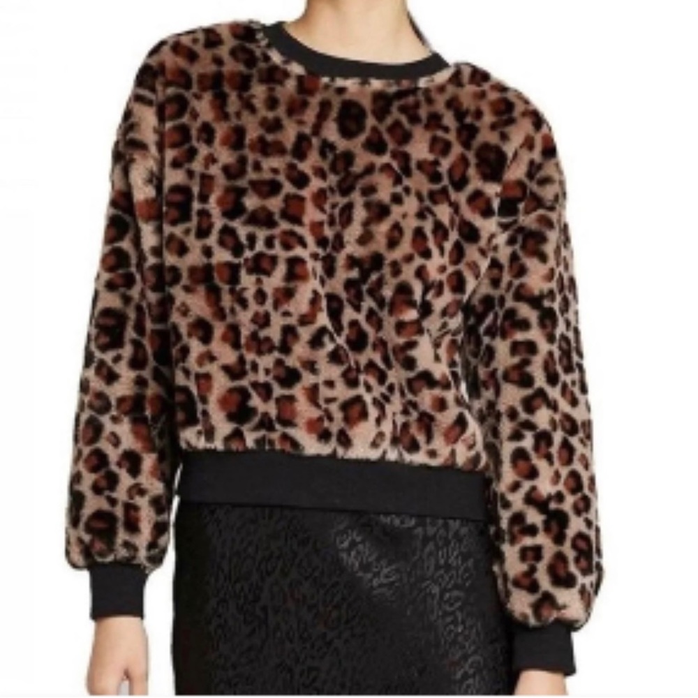 Faux fur sweatshirt